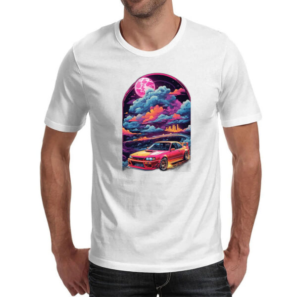 Camiseta Unissex Racing Car Neon Art vibrant - Imagem 2