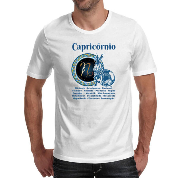 Camiseta Unissex Signo de Capricornio adjetivos - Imagem 2