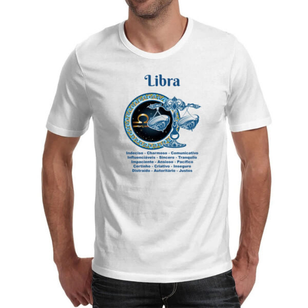 Camiseta Unissex Signo de Libra adjetivos - Imagem 2