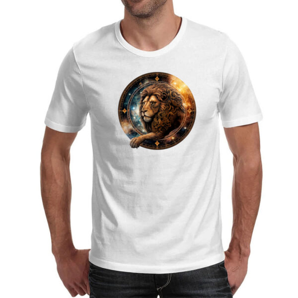 Camiseta Unissex Signo de leao logo de luxo - Imagem 2
