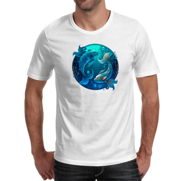 Camiseta Unissex Signo de peixes logo de luxo - Imagem 2
