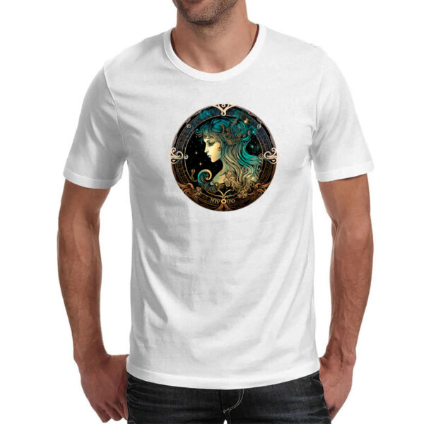 Camiseta Unissex Signo de virgem logo de luxo - Imagem 2