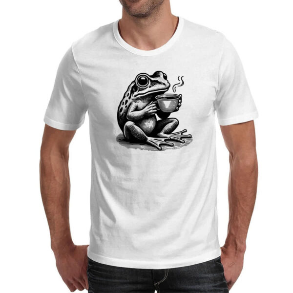 Camiseta Unissex Sapo tomando cafe - Imagem 2