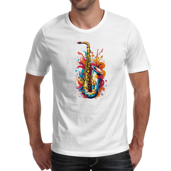 Camiseta Unissex Saxofone colorful arte design - Imagem 2