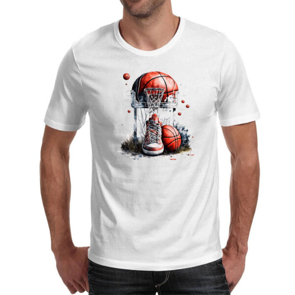 Camiseta Unissex Basquete tenis cesta e bola - Imagem 2