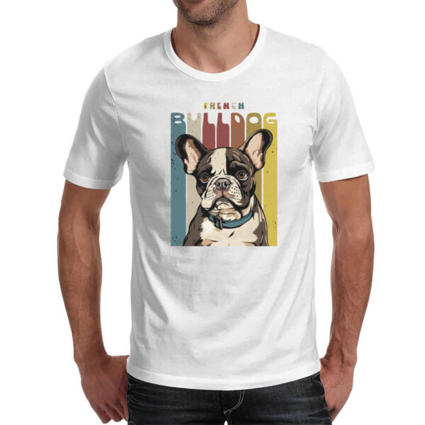 Camiseta Unissex Buldogue Frances retro vintage - Imagem 2
