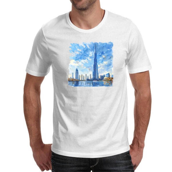 Camiseta Unissex Burj Khalifa watercolor - Imagem 2