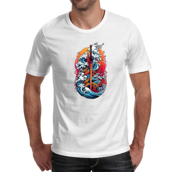Camiseta Unissex Katana colorful japao artwork - Imagem 2