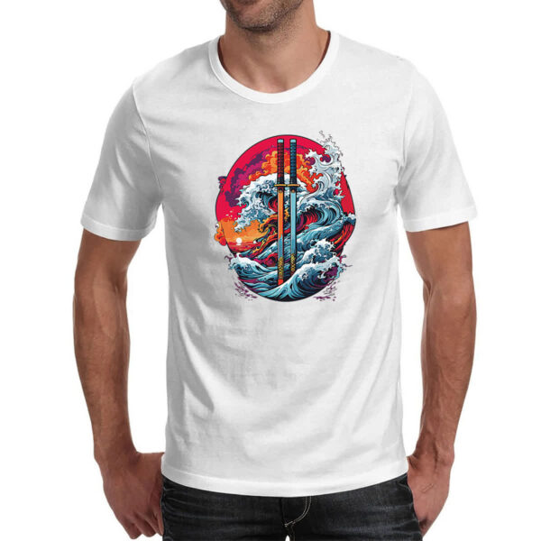 Camiseta Unissex Katana grandes ondas - Imagem 2