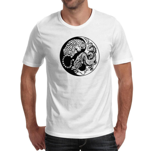 Camiseta Unissex Yin e Yang Dragao e Tigre - Imagem 2