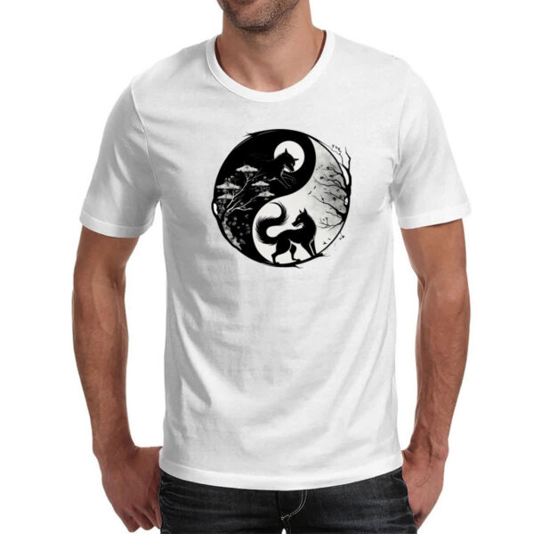 Camiseta Unissex Yin e Yang Raposas - Imagem 2