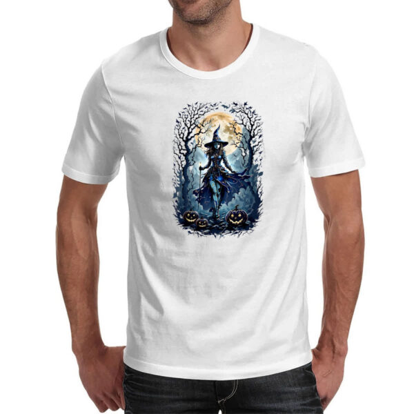 Camiseta Unissex Halloween Bruxa Noite Lua Cheia - Imagem 2