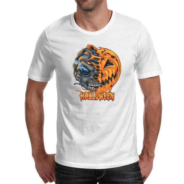 Camiseta Unissex Halloween Pumpkin Mascara rasgada - Imagem 2