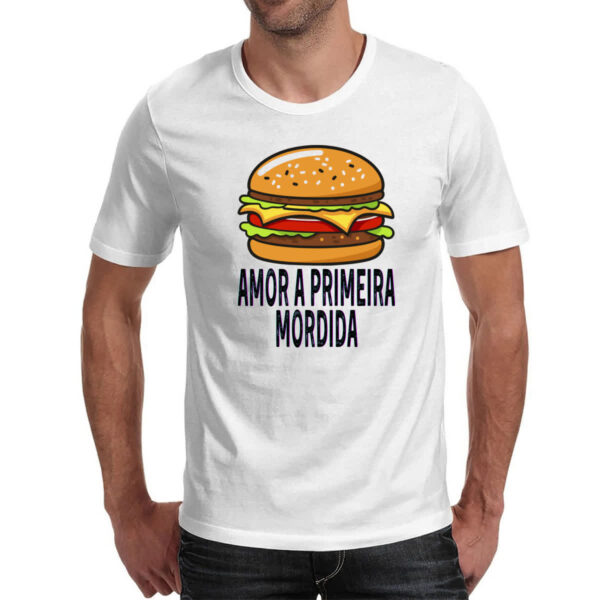 Camiseta Unissex Hamburguer amor a primeira mordida - Imagem 2