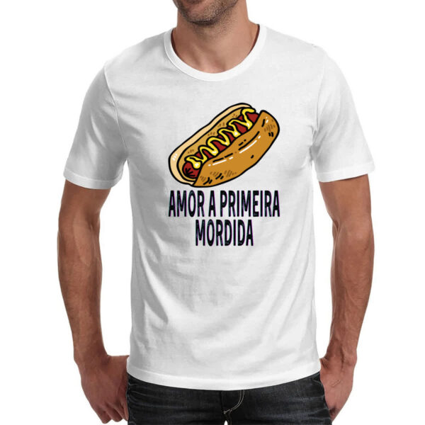 Camiseta Unissex Hotdog amor a primeira mordida - Imagem 2
