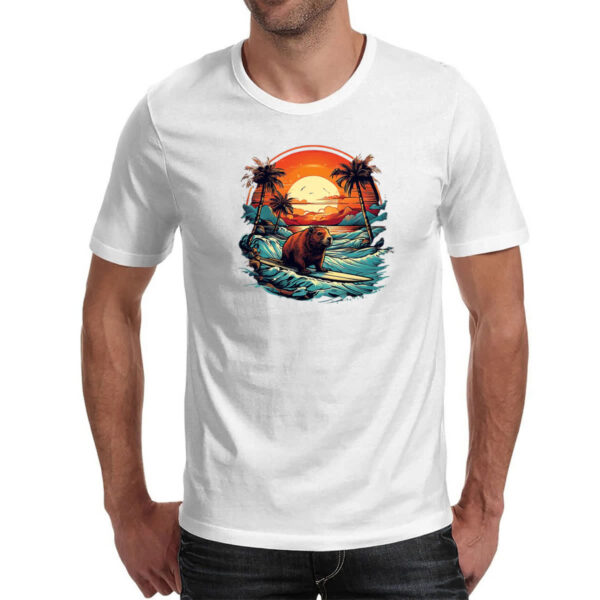 Camiseta Unissex Capivara Surf Sunset - Imagem 2