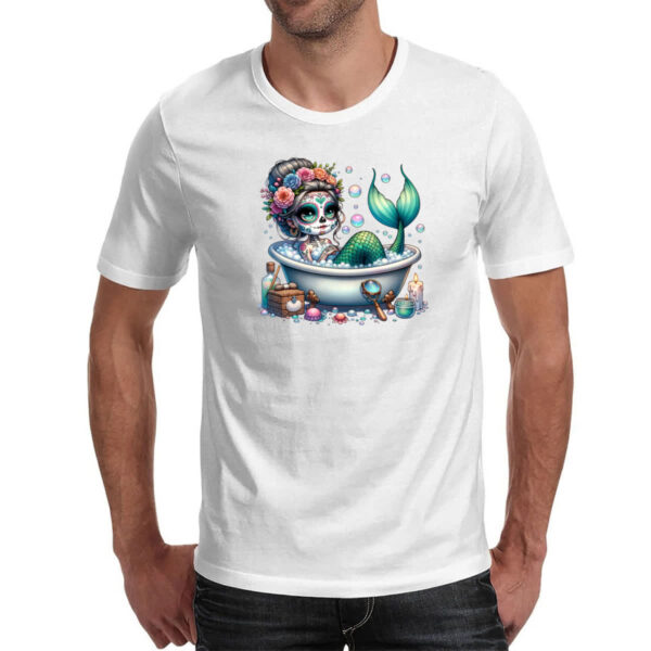 Camiseta Unissex Caveira catrina sereia - Imagem 2