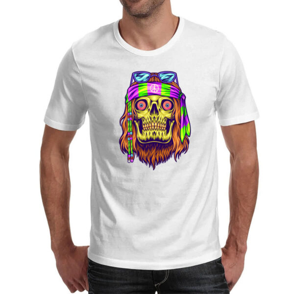 Camiseta Unissex Caveira Hippie - Imagem 2