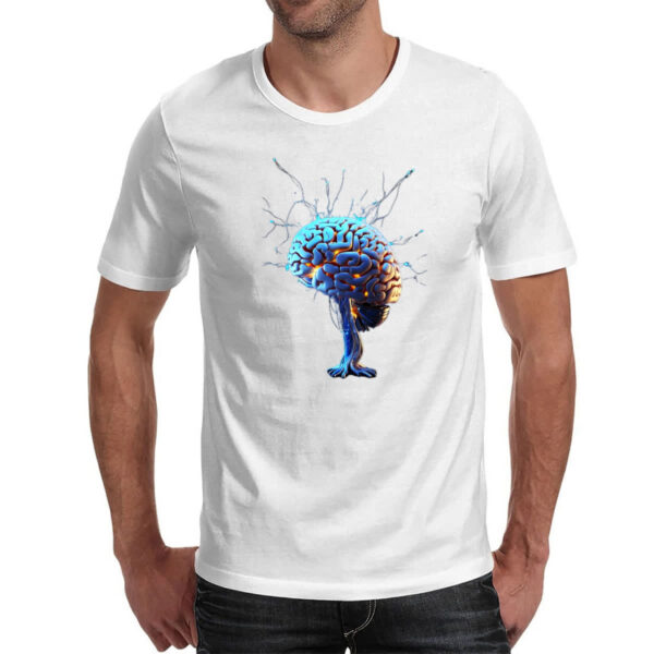 Camiseta Unissex Cerebro IA impulsos eletricos - Imagem 2