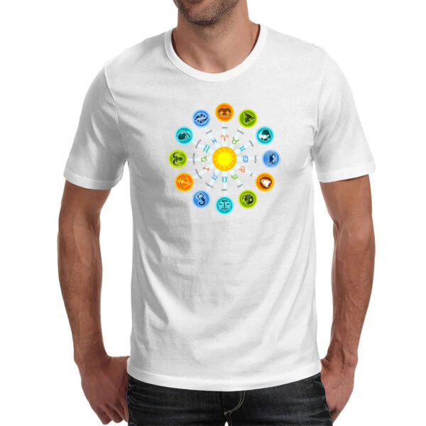 Camiseta Unissex Circulo do Zodiaco Signos - Imagem 2