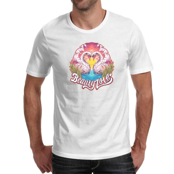 Camiseta Unissex Cisne coracao Beauty Love - Imagem 2
