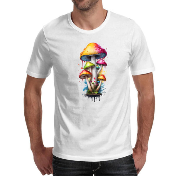Camiseta Unissex Cogumelos coloridos splash - Imagem 2