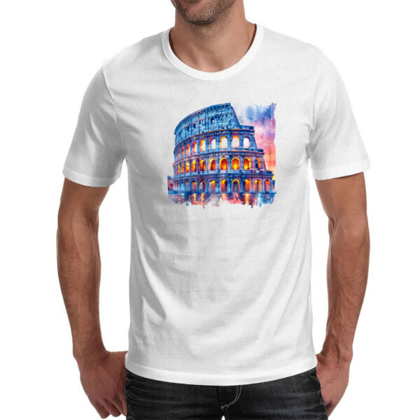 Camiseta Unissex Coliseu watercolor - Imagem 2