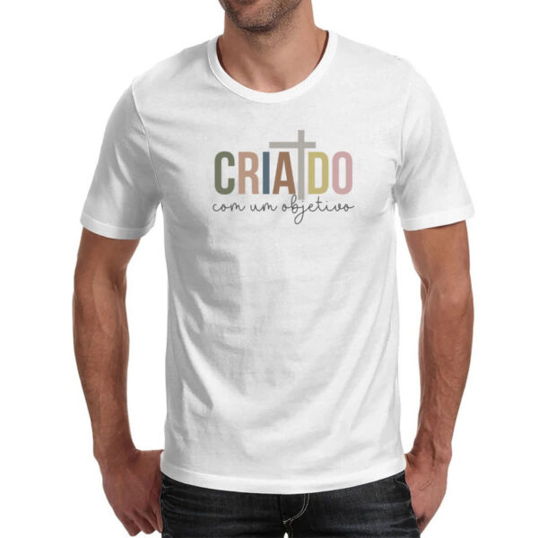 Camiseta Unissex Criado com um objetivo - Imagem 2