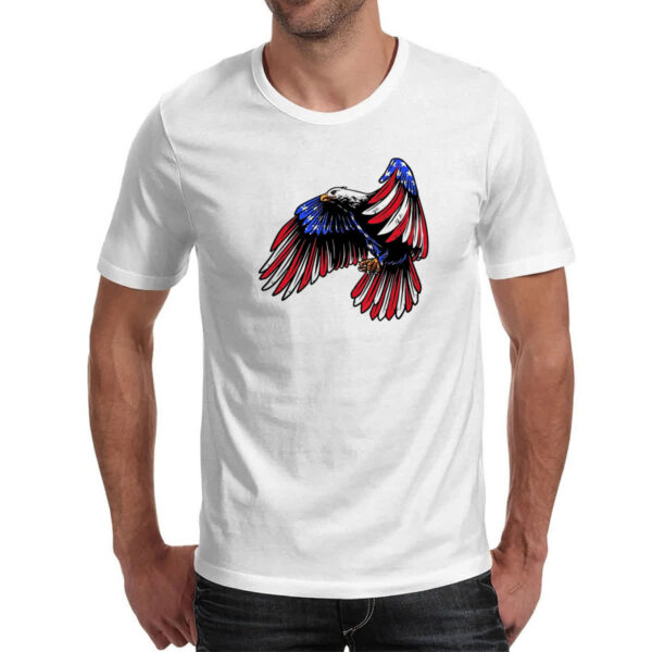Camiseta Unissex Aguia penas bandeira EUA - Imagem 2