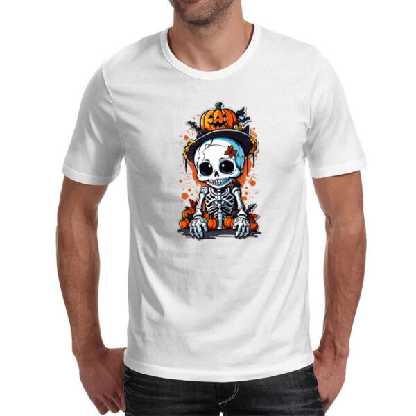 Camiseta Unissex Cute esqueleto halloween - Imagem 2