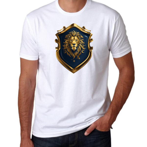 Camiseta Unissex Escudo dourado leao de juda - Imagem 3