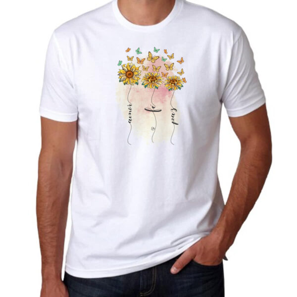 Camiseta Unissex Amor fe e paz - Imagem 3