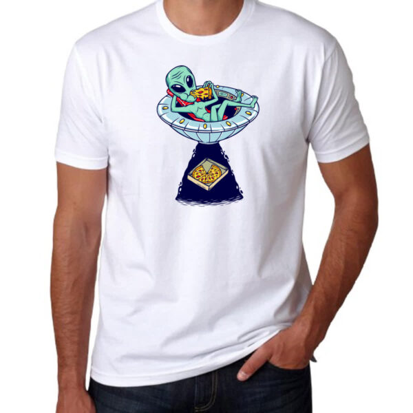 Camiseta Unissex ET roubando pizza - Imagem 3