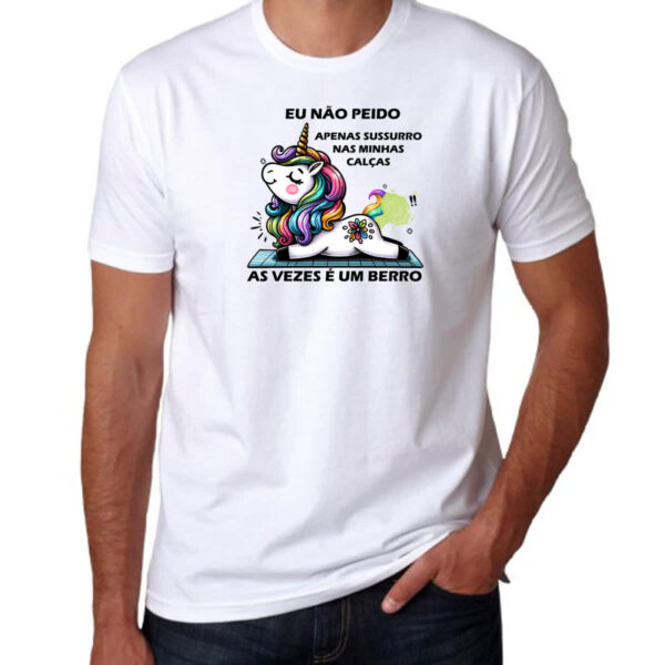 Camiseta Unissex Eu nao peido unicornio - Imagem 3