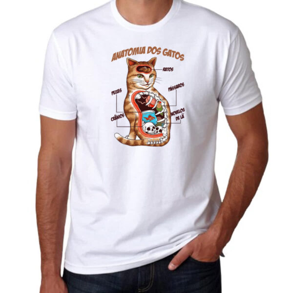 Camiseta Unissex Anatomia dos gatos - Imagem 3