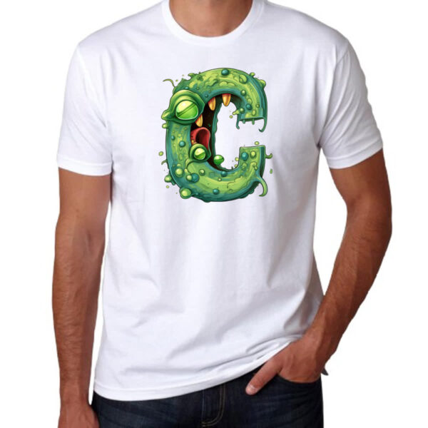 Camiseta Unissex Zumbi Alfabeto Letra C - Imagem 3