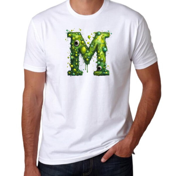 Camiseta Unissex Zumbi Alfabeto Letra M - Imagem 3