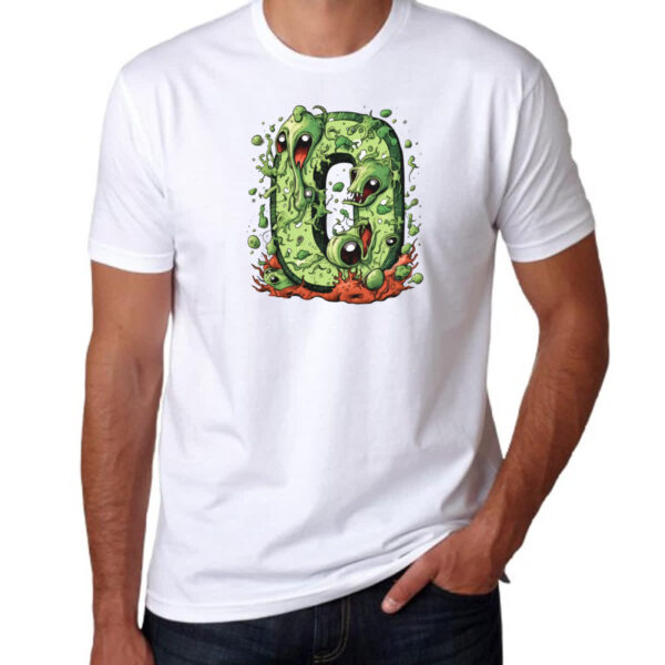 Camiseta Unissex Zumbi Alfabeto Letra O - Imagem 3
