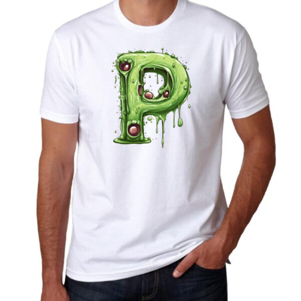 Camiseta Unissex Zumbi Alfabeto Letra P - Imagem 3