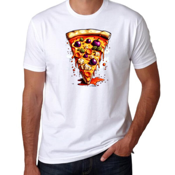 Camiseta Unissex Fatia de pizza cartoon - Imagem 3