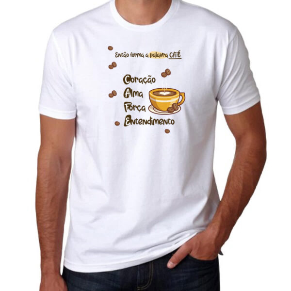 Camiseta Unissex Forma a palavra CAFE - Imagem 3