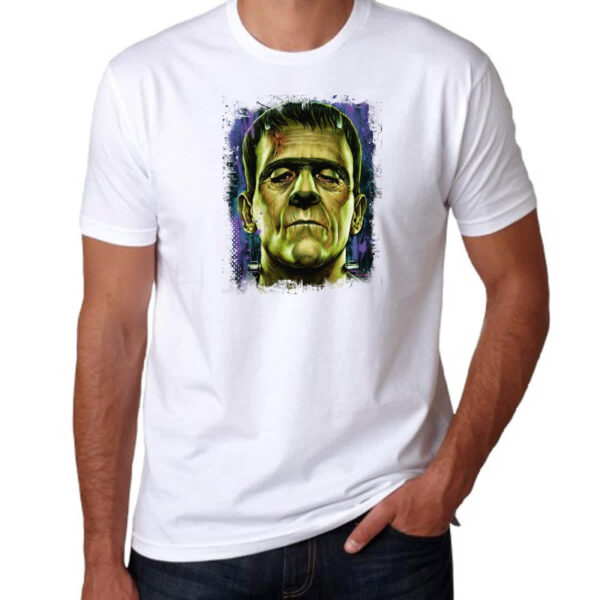 Camiseta Unissex Frankenstein Pintura Colorida - Imagem 3