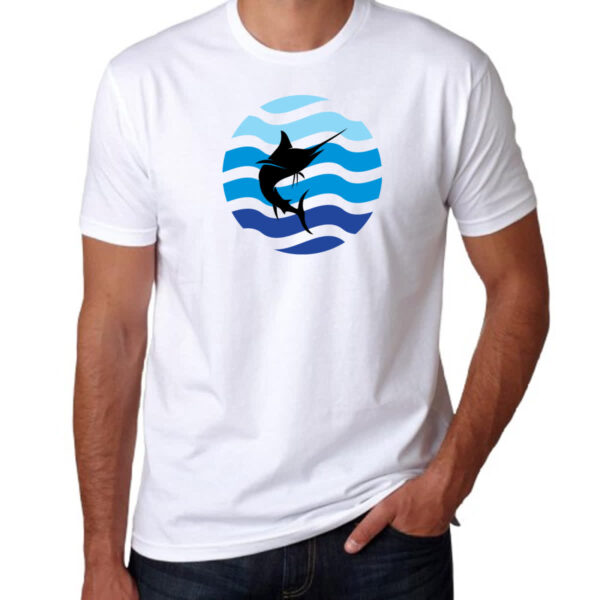 Camiseta Unissex Animais marinhos marlim silhueta sunset - Imagem 3