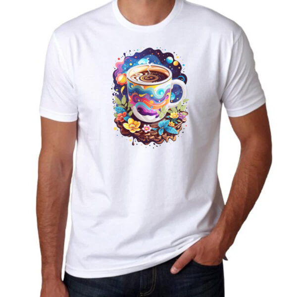 Camiseta Unissex Xicara de cafe na galaxia - Imagem 3