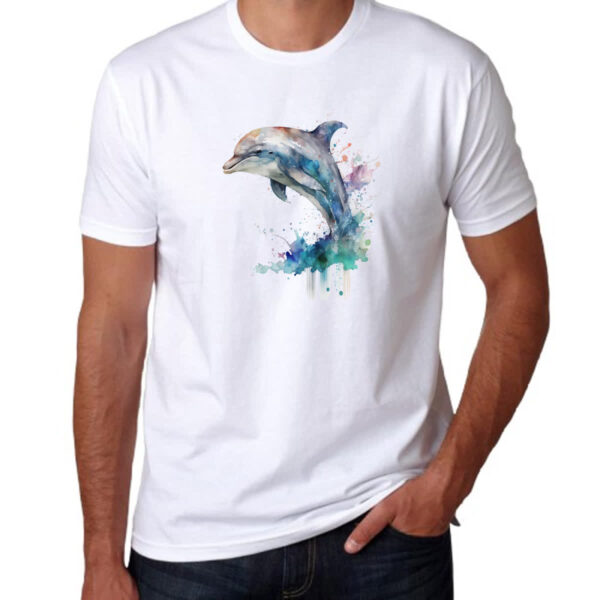 Camiseta Unissex Golphinho aquarela 03 - Imagem 3