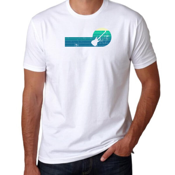 Camiseta Unissex Guitarra Espiral Sunset Art - Imagem 3