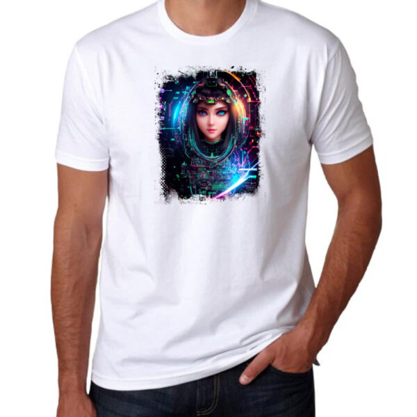 Camiseta Unissex Inteligengia Artificial Mulher Holografica - Imagem 3