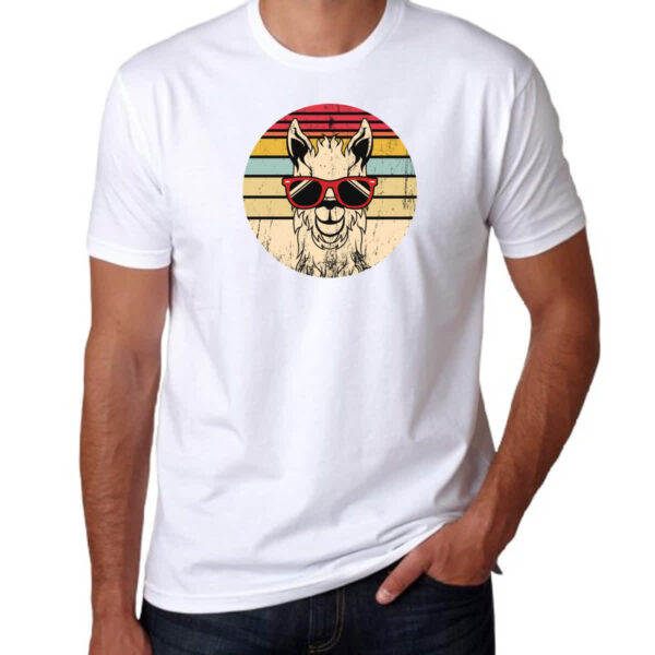 Camiseta Unissex Lhama ray ban sunset - Imagem 3