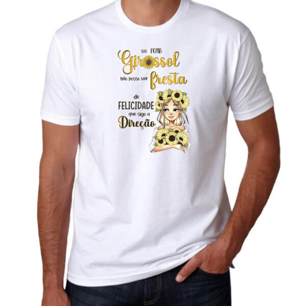 Camiseta Unissex Mulher feita girassol felicidade - Imagem 3