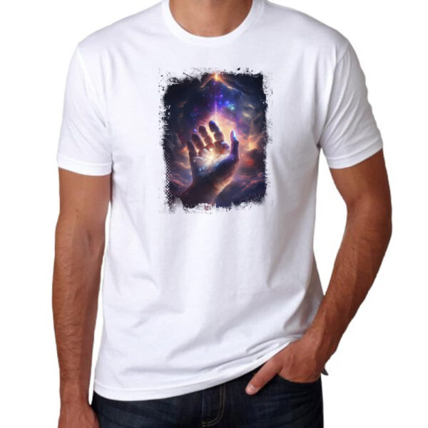 Camiseta Unissex Mao de Deus criando o universo - Imagem 3